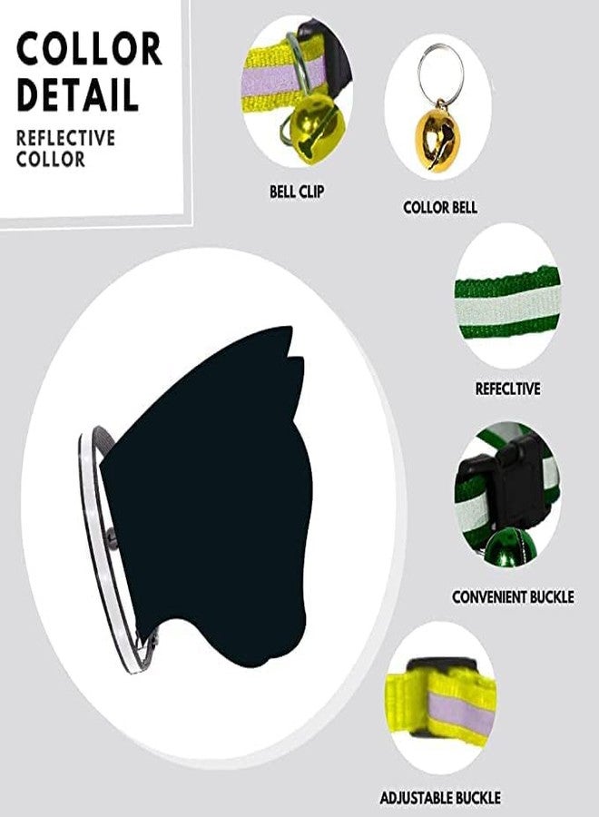 Pups&Pets طوق عاكس للقطط من Pups&Pets - طوق نايلون قابل للتعديل 10 مم مع جرس للكلاب الصغيرة والجراء والقطط (عبوة من قطعتين) - اللون حسب التوافر - Image 2